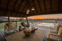 Guest area overlooking pool