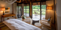 Chalet interior looking out