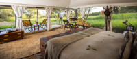 Tent interior with a view