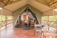 Front view of the tent