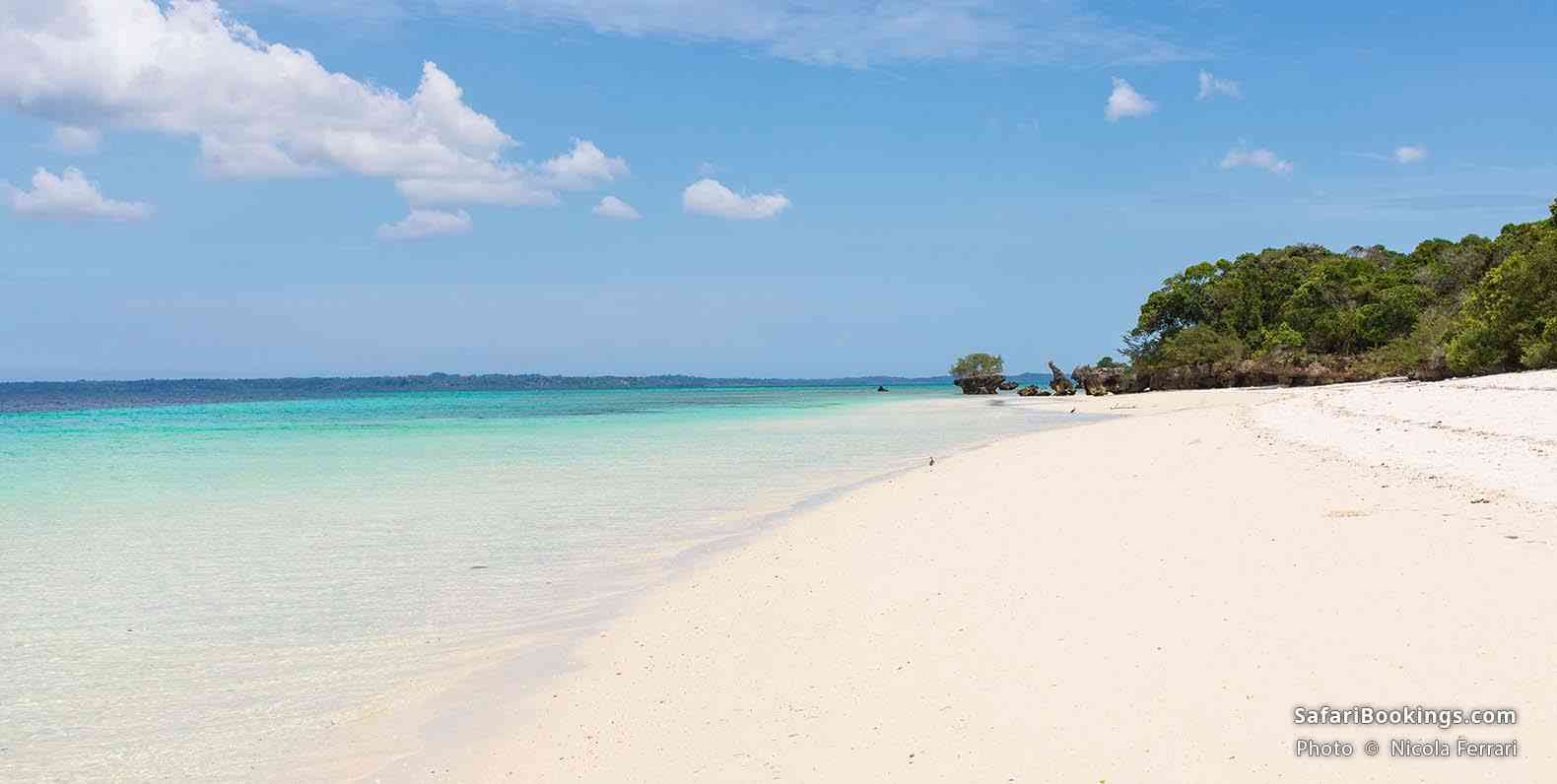 Pristine white sandy beach