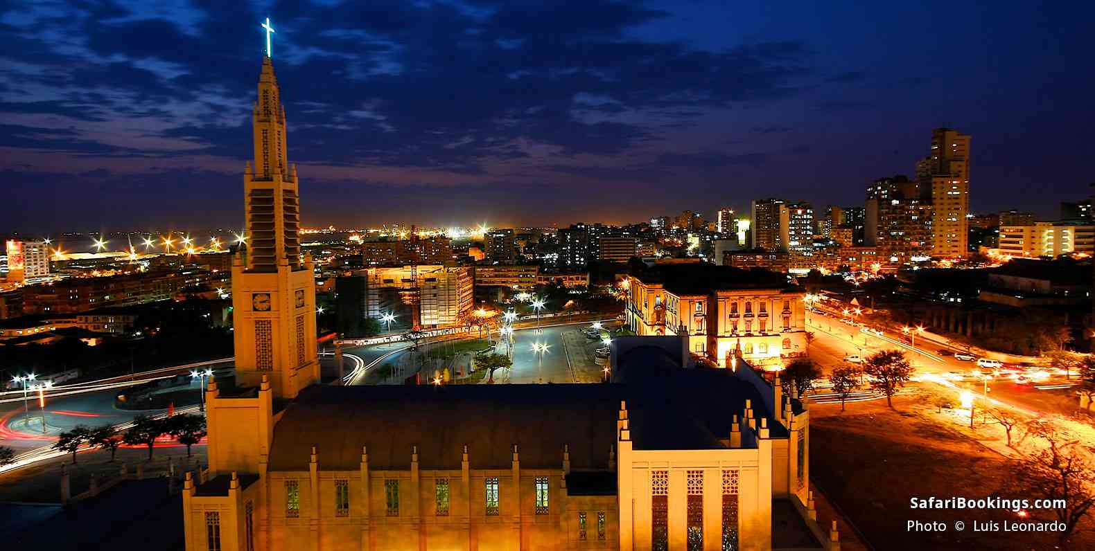 Maputo skyline at night