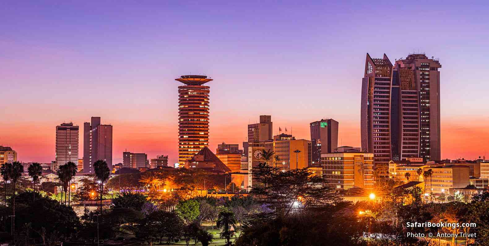 Nairobi skyline at sunset
