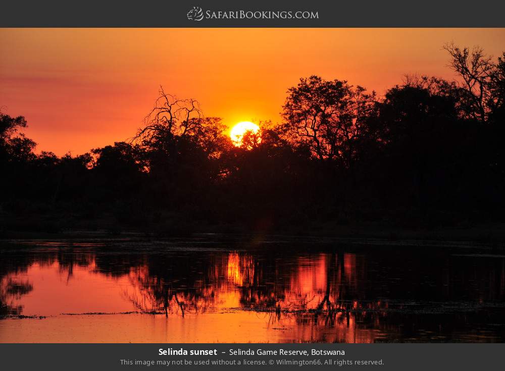 Selinda at sunset in Selinda Concession, Botswana