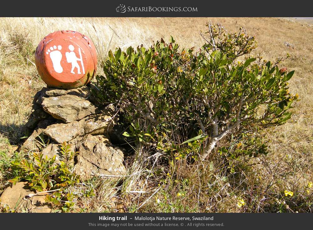 Hiking trail marker in Malolotja Nature Reserve, Eswatini
