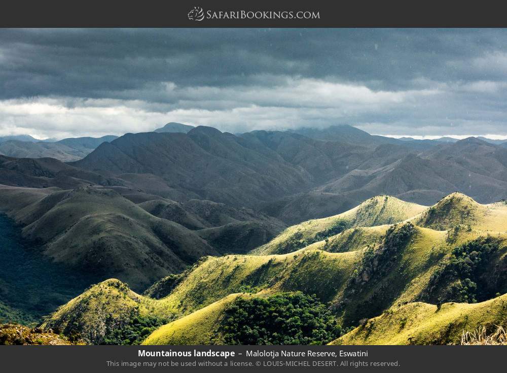 Mountainous landscape in Malolotja NR in Malolotja Nature Reserve, Eswatini