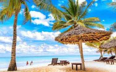 Idyllic Malindi beach scene