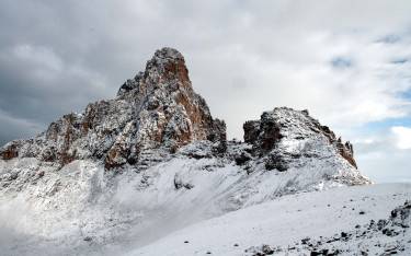 Mountain peak in snow