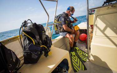 Visitor getting ready for a dive