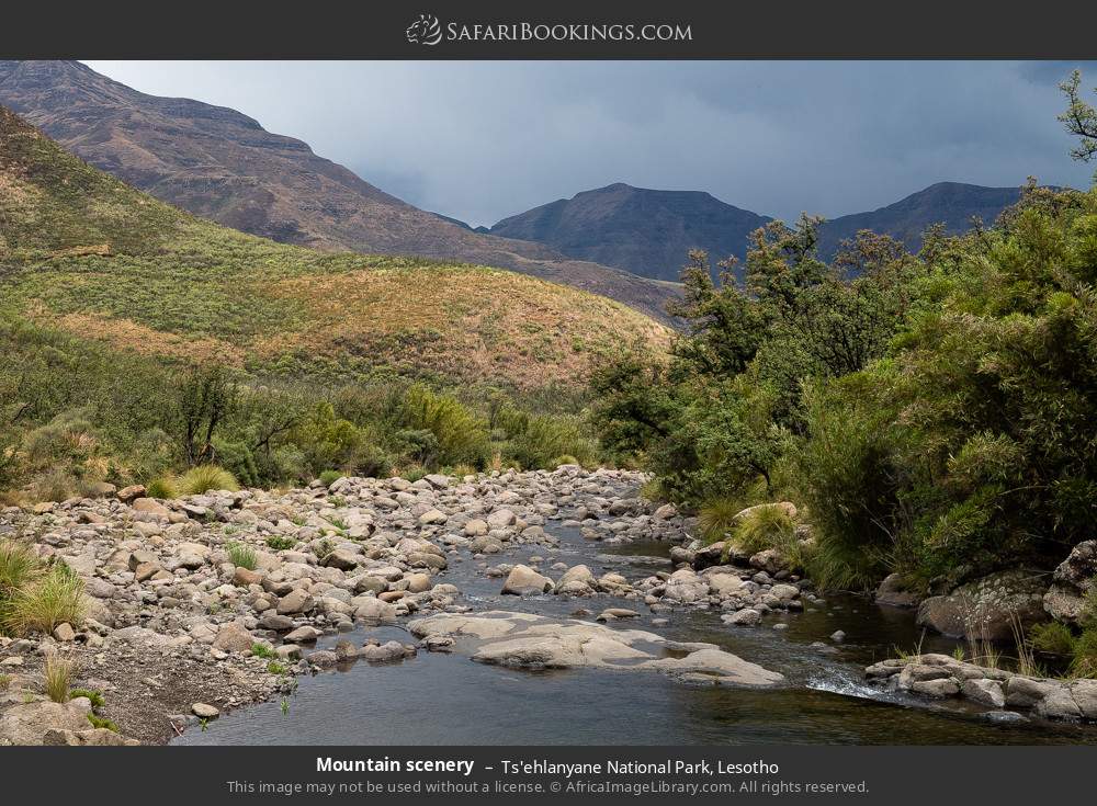 Mountain scenery in Ts'ehlanyane National Park, Lesotho