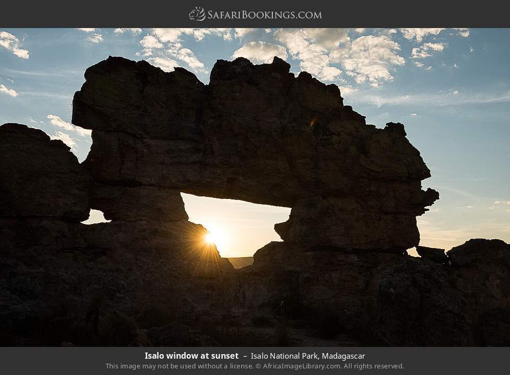 Isalo window at sunset, Isalo NP in Isalo National Park, Madagascar