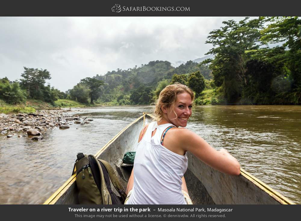 Traveler on a river trip in the park in Masoala National Park, Madagascar