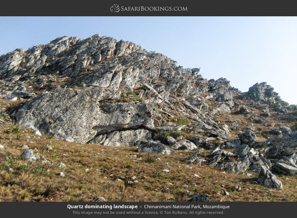 Quartz-rich landscape in Chimanimani NP in Chimanimani National Park, Mozambique