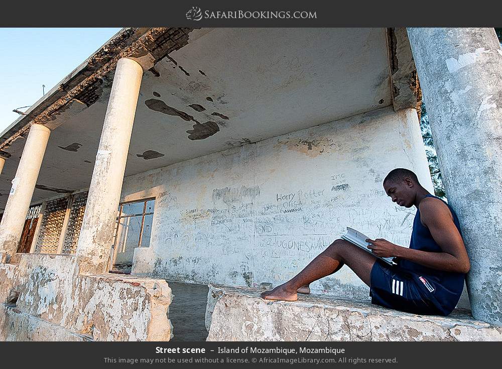 Street scene on the Island of Mozambique in Island of Mozambique, Mozambique