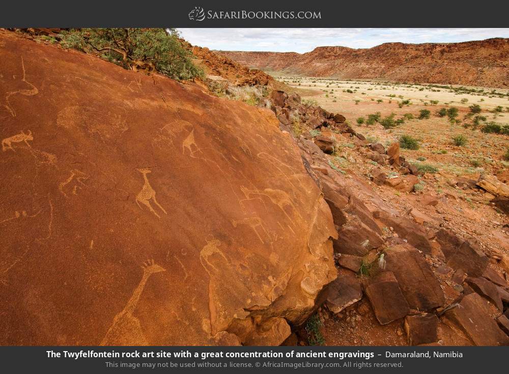 The Twyfelfontein rock art site with a great concentration of ancient engravings in Damaraland, Namibia