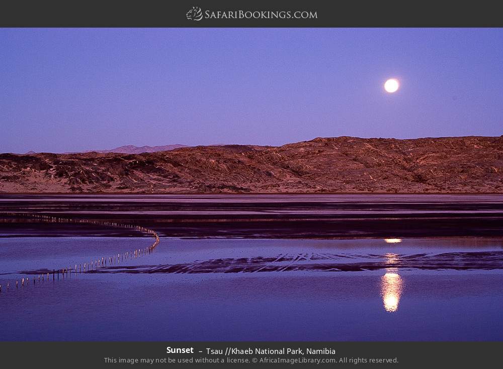 Full moon landscape in Tsau //Khaeb National Park, Namibia
