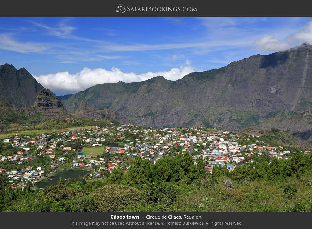 Cilaos town in Cirque de Cilaos, Réunion