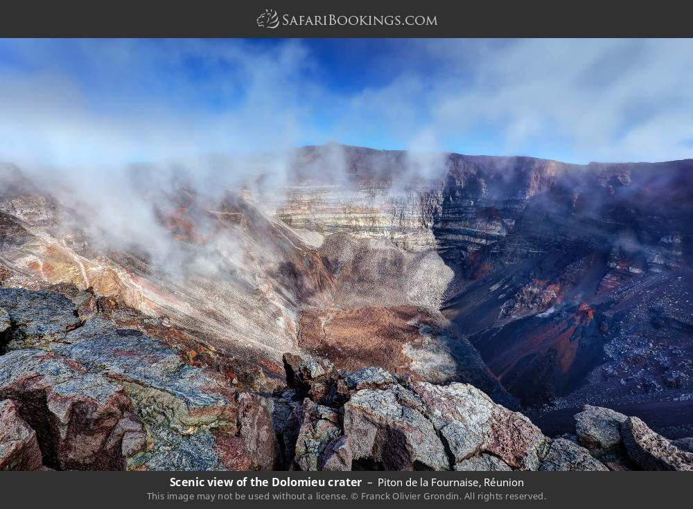 Scenic view of the Dolomieu crater in Piton de la Fournaise, Réunion