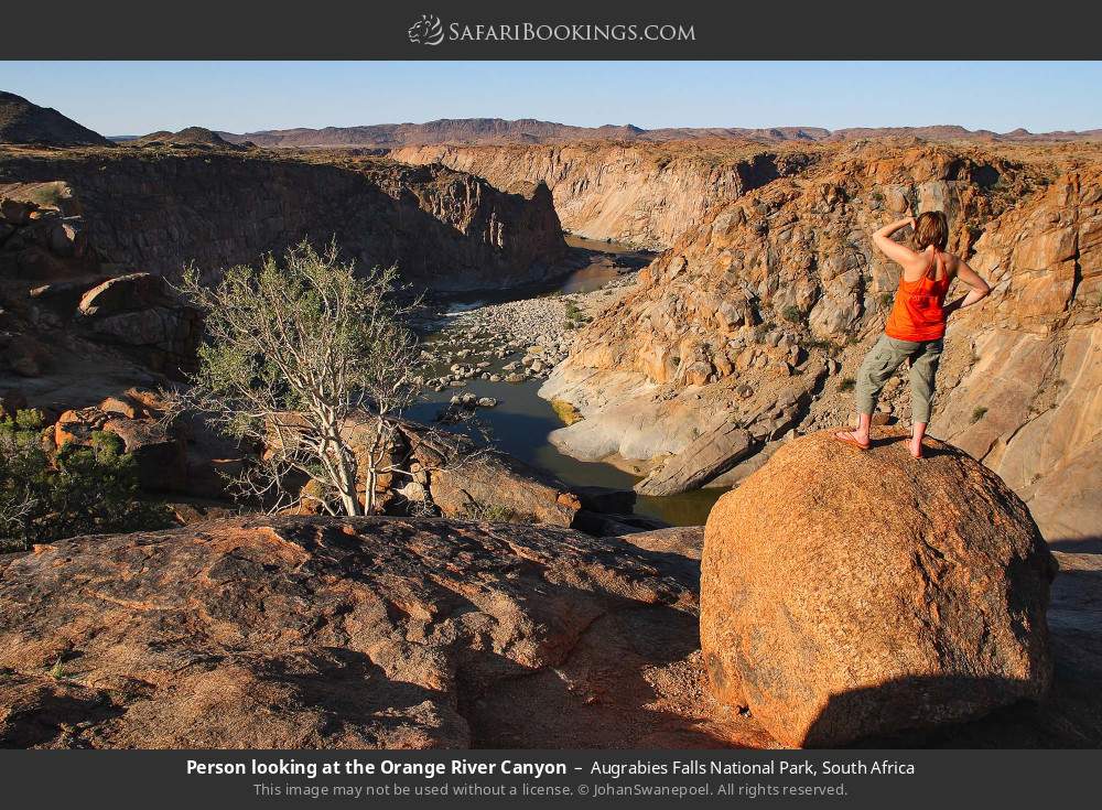 Person looking at the Orange River Canyon in Augrabies Falls National Park, South Africa