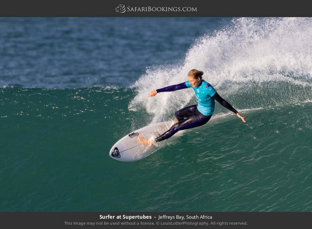 Surfer at Supertubes in Jeffreys Bay in Jeffreys Bay, South Africa