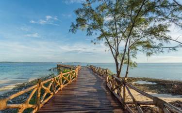 Wooden pier into the ocean