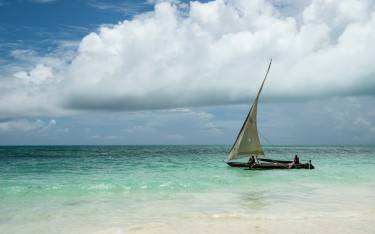 Thumbnail of Traditional dhow at sea