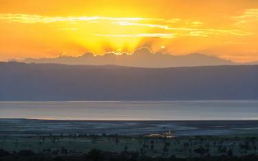 Sunset over the lake