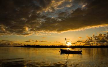 Boat at sunset