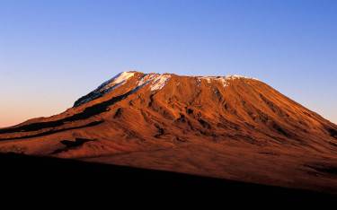 View of Mt Kilimanjaro's east face from Mawenzi Hut