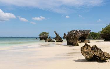 Pristine white sandy beach