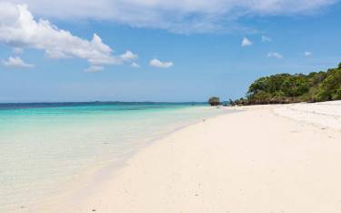 Pristine white sandy beach