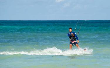Kitesurfer at Kiwengwa Beach