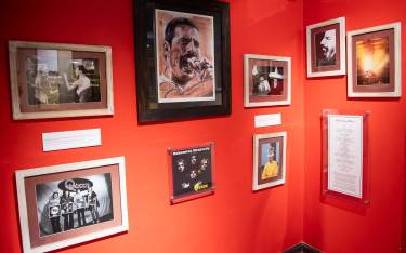 Queen paraphernalia at the Freddie Mercury Museum