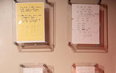 Hand-written lyrics at the Freddie Mercury Museum