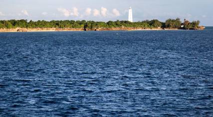 View of the island from the sea