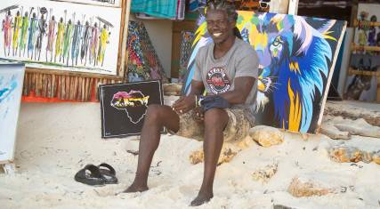 Paintings for sale on the beach