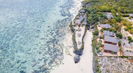 Lodge built on coral rocks