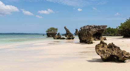 Pristine white sandy beach