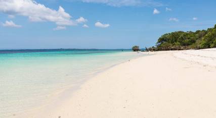 Pristine white sandy beach