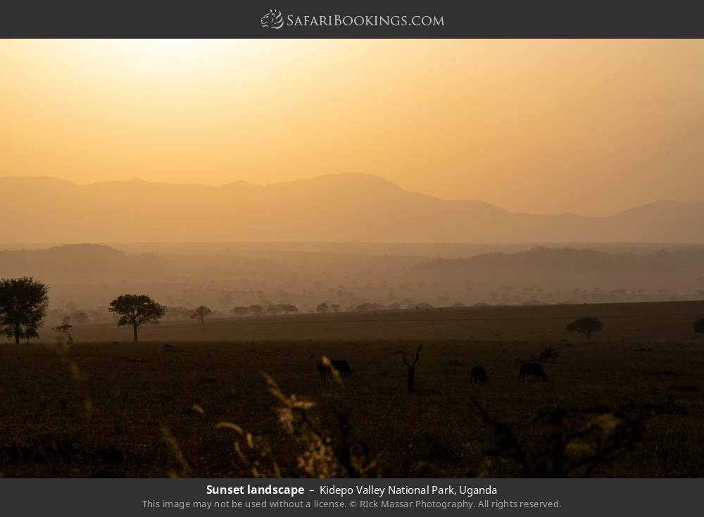 Sunset landscape in Kidepo Valley National Park, Uganda