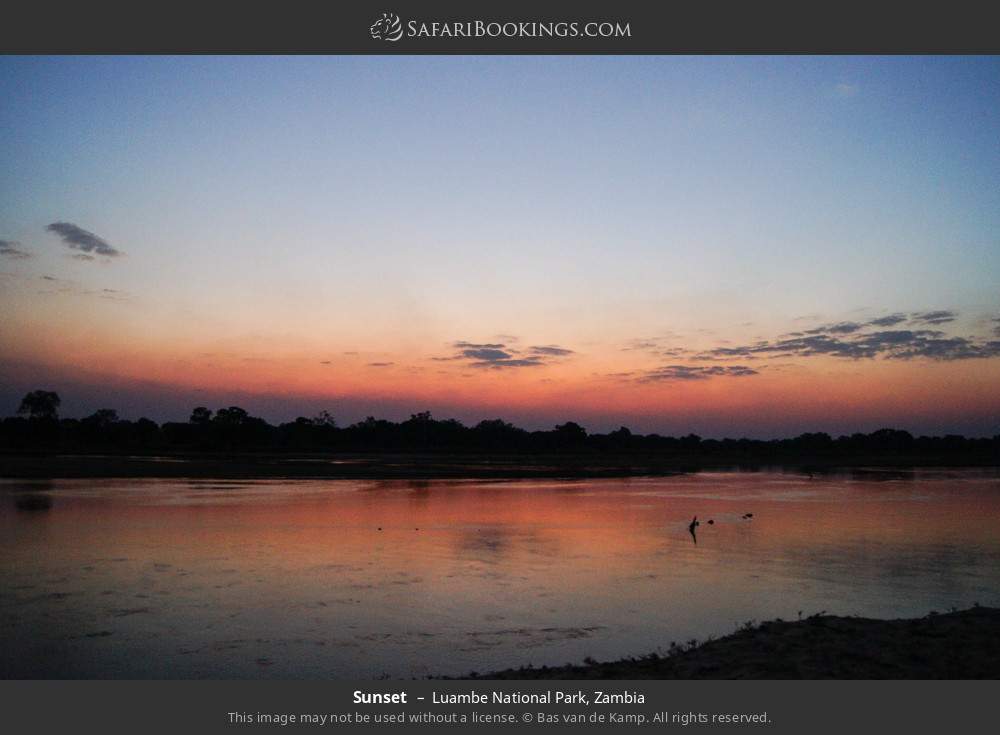 Sunset in Luambe National Park, Zambia