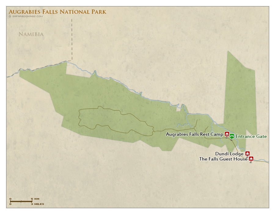 Detailed Map of Augrabies Falls National Park