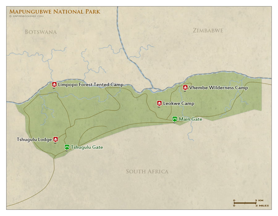 Detailed Map of Mapungubwe National Park