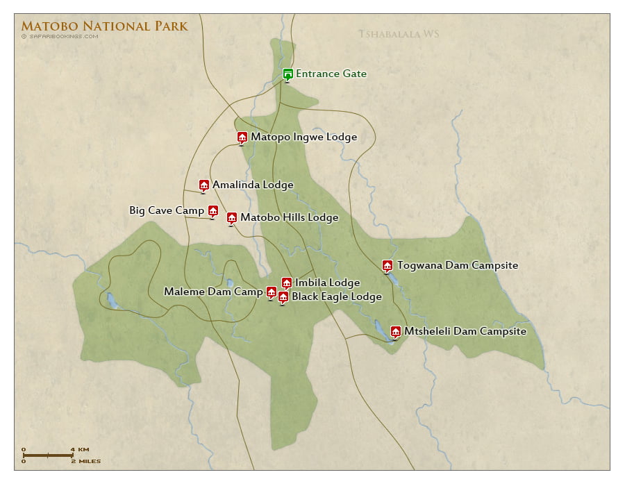 Detailed Map of Matobo National Park