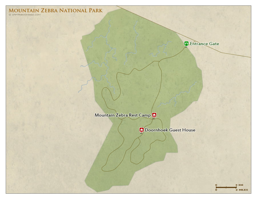 Detailed Map of Mountain Zebra National Park