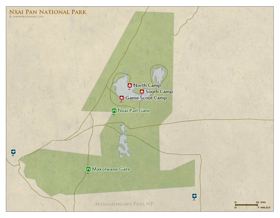 Detailed Map of Nxai Pan National Park