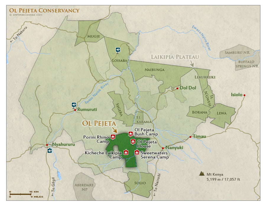 Detailed Map of Ol Pejeta Conservancy