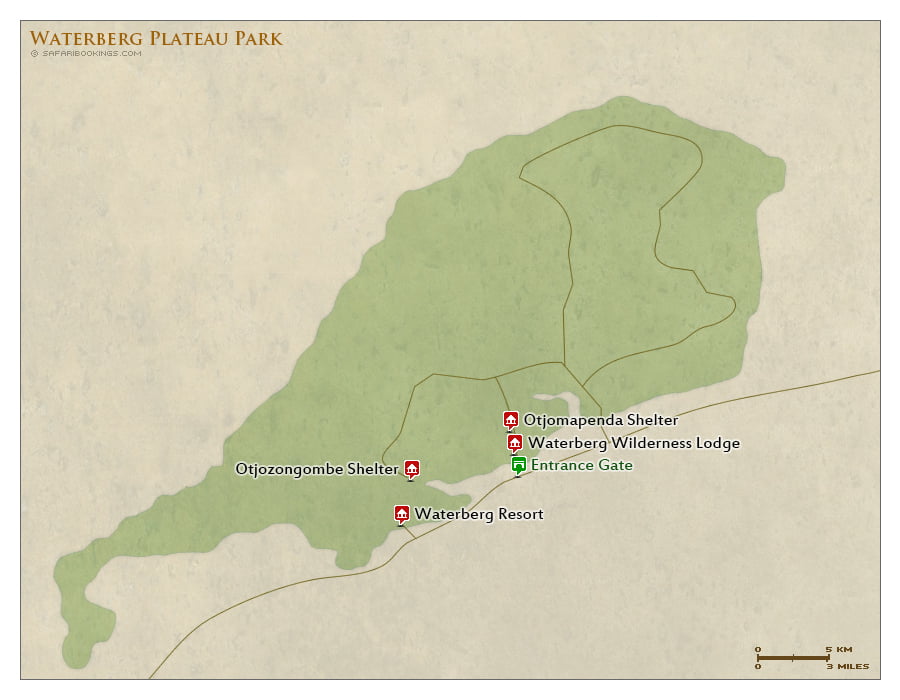 Detailed Map of Waterberg Plateau Park